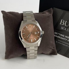 New Bulova Surveyor Men’s Automatic Watch Brown Dial Stainless Steel 39mm 96B470