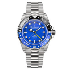 Oceaneva Men’s Deep Marine Explorer GMT Automatic Seiko NH34 Movement Blue Black