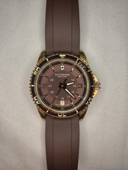 Victorinox Swiss Army Maverick Gold Plated 34mm Brown Dial Watch 241615
