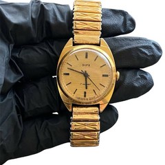 Zaria zarja Watch Vintage Original Soviet mechanical Wristwach Gold Plated Au-10