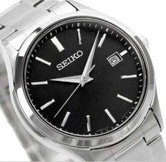 SEIKO SELECTION SBPX147 Stainless Steel Solar Analog Watch Black Dial 38.7mm