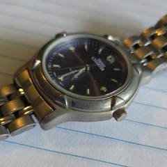 Swiss Charter Quartz Vintage Stainless Bracelet Watch Black Sunburst Dial