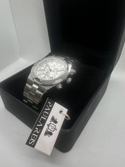 Luxury Classic Men’s Quartz Watch Business 3ATM Paulareis Silver Stopwatch New