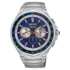 Seiko Coutura Men’s Blue Dial 45.6mm Sillver Stainless Steel Chronograph Watch