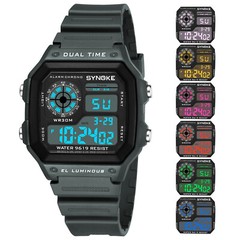 Army Green Mens Digital Watch Multifunction Waterproof Casual Wristwatch Sports
