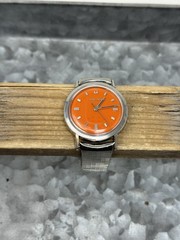 BULOVA ACCUTRON 214 Custom Orange Dial Mens Watch, Running, Serviced, 1966