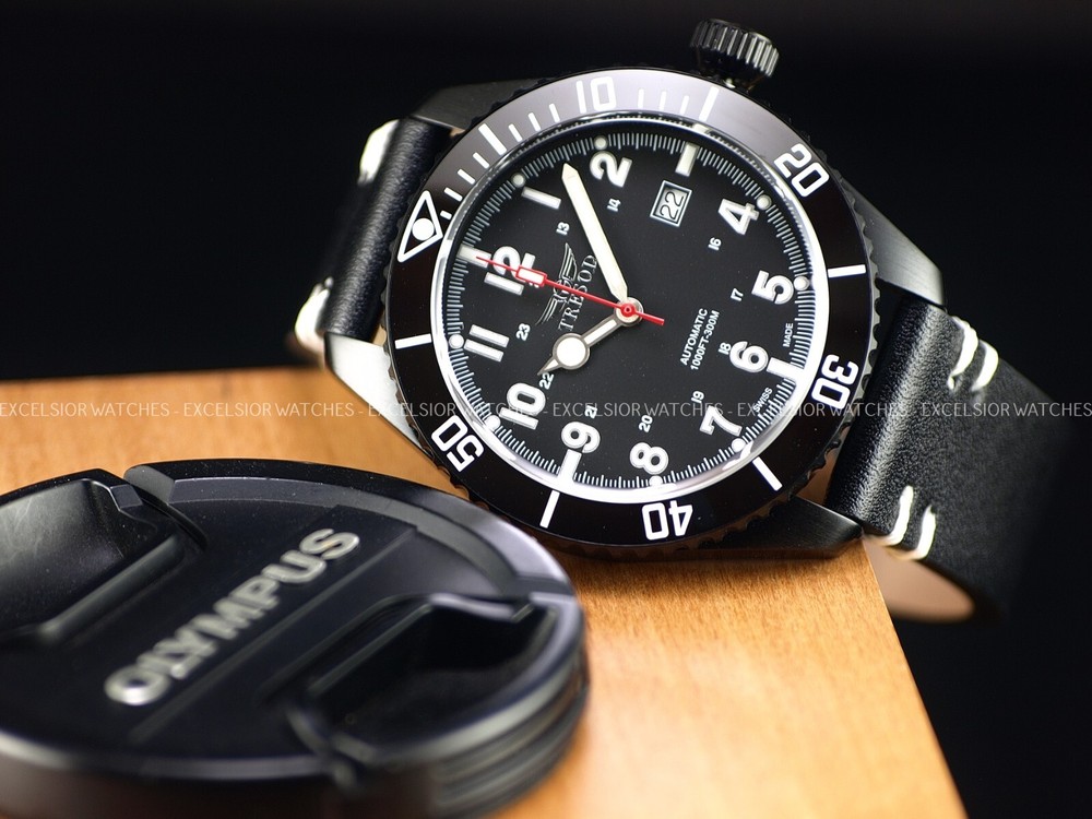 Tresod Men Ocean Master Swiss Made SW200 Automatic Black DLC Ceramic Bezel Watch