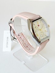 MICHELE SWISS MADE CHRONOGRAPH PINK RELEVE SILVER WATCH, MWW19A000036, NIB