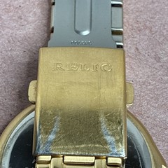 Relic Folio Quartz Watch ZR77018 Men 30m Gold Black Analog Needs Battery