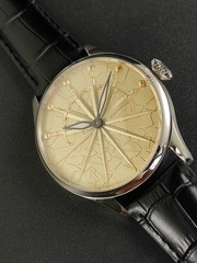 Parnis 44MM Classic Luxury Gold Excalibur Swords Hand-Wound Watch Seagull ST3600