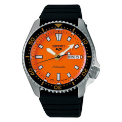 Seiko 5 Sports SKX Series 42.5mm Orange Dial Rubber Band Watch SRPL89