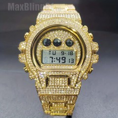 Digital Full Stone Hip hop Iced Men Watch Luxury Wristwatch Stainless Steel