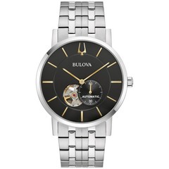 Bulova Men’s American Clipper Small Second Automatic Silver Watch 42MM 96A305