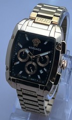 Refurbished Versace Dominus Chrono Quartz Black Dial Rose Gold-Plated Date Watch