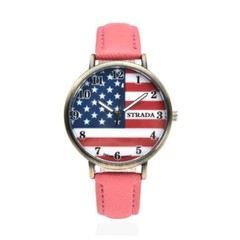 STRADA Womens Watch Austrian Crystal Pink Band SPLASH WATER RESISTANT