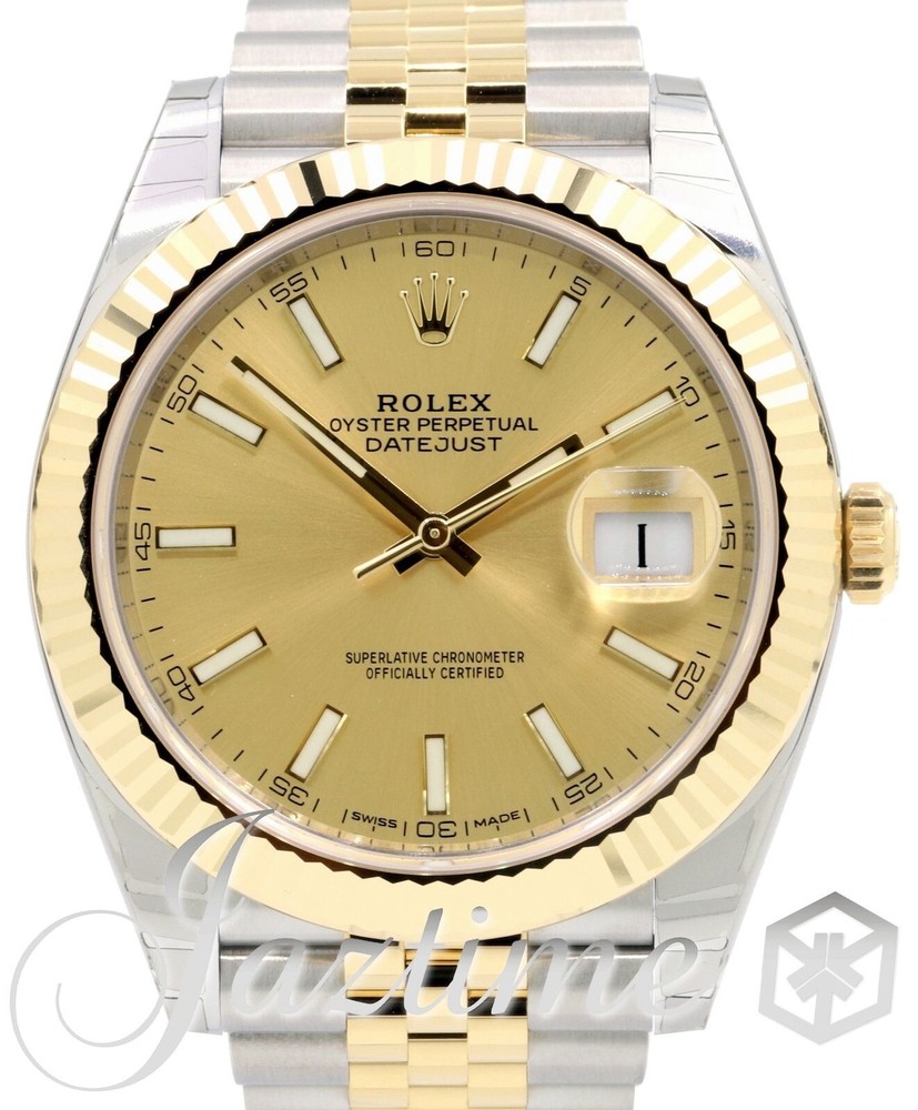 Rolex Datejust 41 Yellow Gold Steel Champagne Index Jubilee 126333 – Pre Owned