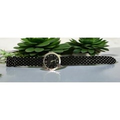 Black and White Polka Dot Ladies Stainless Steel Watch