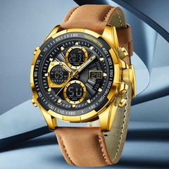 Men Quartz Watch LED Digital Luminous Waterproof Casual Business Male Wristwatch