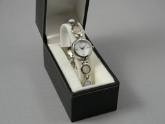 Marcel Signature Watch Women w/Case 22mm Silver Tone Clasp Band New Battery 7″