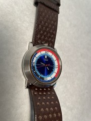 Mens Vintage Retro Diesel 10 Bar Watch Red White Blue