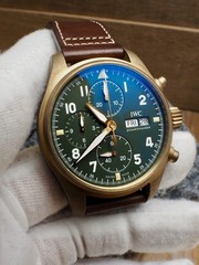 IWC Pilot Chronograph Bronze Green IW387902 Manufacturer 99% LNIB Full Set!