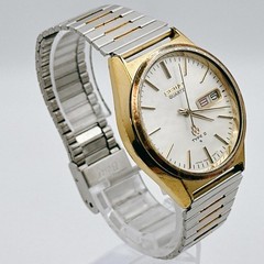 Seiko TYPE II Quartz Day-Date 7546 Vintage Mens Watch Tested Working Japan