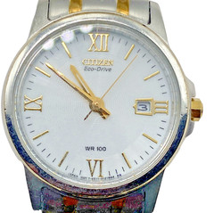 Citizen Eco Drive Ladies E011-S083389 Solar S. Steel 27mm 5.5″ wrist Pearl face