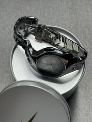 Nike Triax Chronograph Watch Silver with Midnight Dark Blue Dial