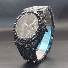 Luxury Hip Hop Ice out Men’s Watch Iced Bling VVS Waterproof Diamond Date Black