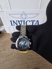 Invicta NFL Philadelphia Eagles Quartz Chronograph 43mm SS Bracelet Watch GMT