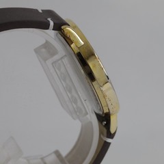 Hokusai Mt. Fuji Motif Quartz Watch 38mm Gold Dial with Zodiac Kanji Japan Made