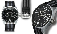 NEW Argenti 0343M Men’s Modernistic Watch Multi-Function SS Nylon Leather Strap