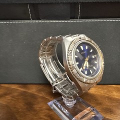 Men’s Pulsar V732-X203 Date Only Wrist Watch blue Dial 40MM SS Gold Tone #101