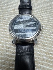 Just Cavalli Glam in Steel watch — Leather Band — R7251179515 — needs battery
