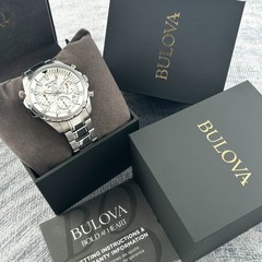 Bulova Marine Star 96B255 White Dial Chronograph Men’s Quartz Watch | 43mm