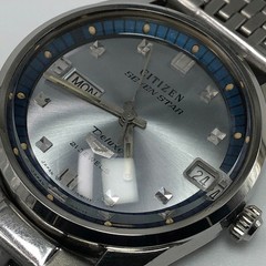 Vintage 1967 CITIZEN SEVEN STAR Deluxe 7 Blue Chapter Ring Automatic Japan #2582