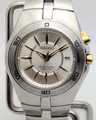 Seiko Arctura Kinetic 5M62 Sapphire Silver Gold | New Cap & Flawless Crystal