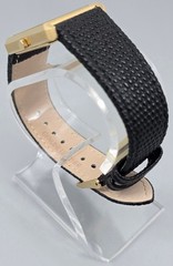 BREDA Virgil Gold Tone Tank Watch Black Leather Strap Unworn Minimalist Design