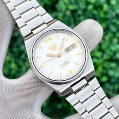 Vintage Seiko 5 Automatic Milky White Dial Original Japan Men’s Watch 7009-3131