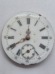 Vintage Pocket Watch Movement Cylinder Sub Second Hands Good Balance Main Spring