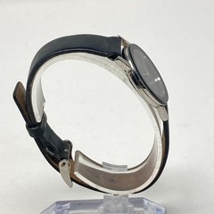 Skagen Grenen Womens Watch 27mm Silver Tone Black Slim Leather New Battery 8.75″
