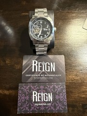 REIGN IMPALER SEMI-SKELETON BRACELET WATCH – BLACK/SILVER