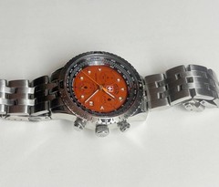 CX Swiss Military Airforce I Orange Dial Sapphire Men’s Chronograph Watch 41mm