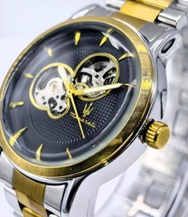 Awesome Maserati Automatic Black Dial Dual Tone Band Analog Men’s Wrist Watch