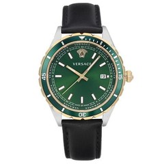Versace Hellenyium 42mm Steel Green Dial Quartz Men Quartz Watch VE3A00322