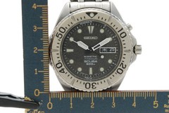 Seiko Kinetic Scuba 5M63-0B40 Grey Ghost Titanium 200m Diver Watch Working Japan