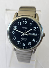 Timex Indiglo L3 Dark Blue Military 12 hr Dial WR 30M Day / Date Watch