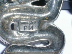 BOLD TEXTURED STERLING ONYX COILED SNAKE WRISTWATCH STRAPS- CAROLYN POLLACK-PM
