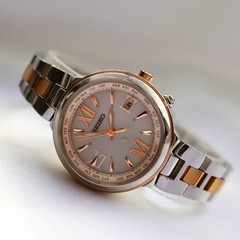 SEIKO Solar LUKIA Silver x Pink Gold Watch 1632