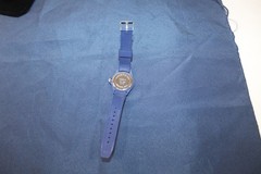Geneva Blue Wristwatch 3/4″ wide Silicone Band 1 1/2″ Round Face